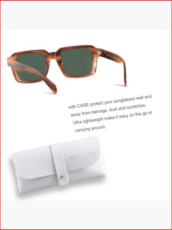 Retro Square Polarized Sunglasses Unisex Rectangle Shades main image 5